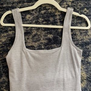 Square Neck Striped Mini Dress